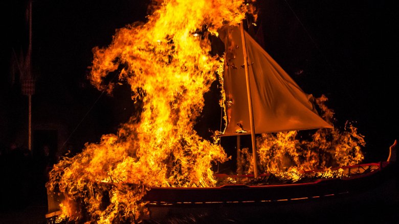 Burning boat